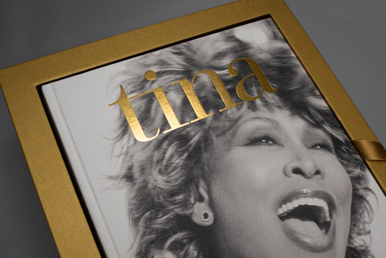 Cover des Buchs Tina Turner mit Heißfolientiefprägung in Gold